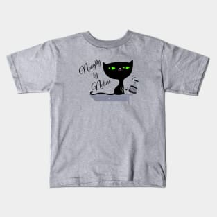 Naughty by Nature - Green Eyed Kitty Kids T-Shirt